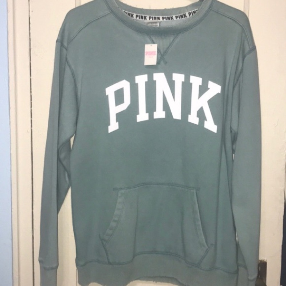 Vs pink tunic green crew sweatshirt